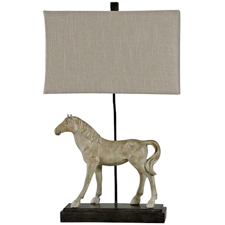 Novelty Horse Lamp with Linen Shade