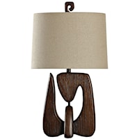 Contemporary Faux Wood Table Lamp