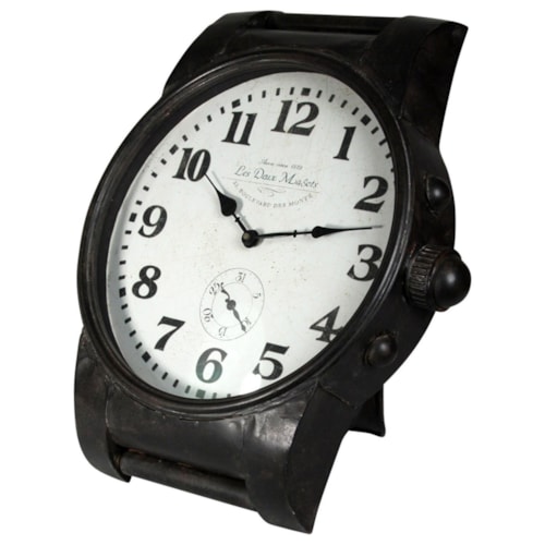 Black Iron Wrist Watch Style Clock