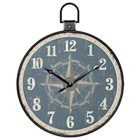 Aged Pocket Watch Style Wall Clock