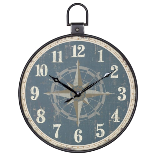 Aged Pocket Watch Style Wall Clock