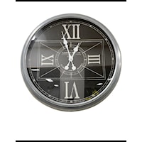 Metal & Glass Wall Clock