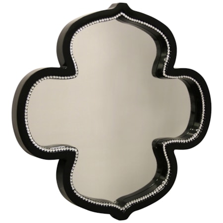 Gloss Black Kathleen Mirror With Clear Glass