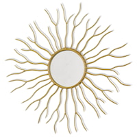 Round Metal Mirror with Gold Finish