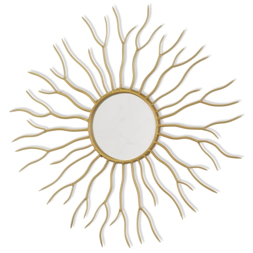 Round Metal Mirror with Gold Finish