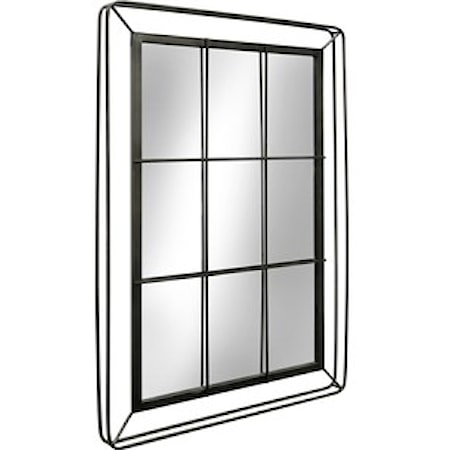Metal Window Pane Mirror