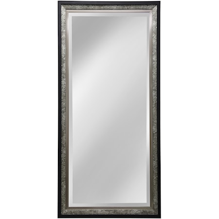 Silver And Black Wood Framed Mirror