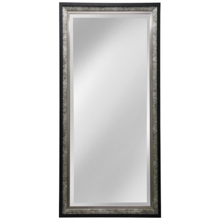 Silver And Black Wood Framed Mirror
