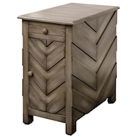 Chair Side Chest with Chevron Design