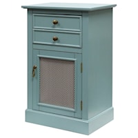 Seafoam Cabinet with Mesh Door and One Drawer