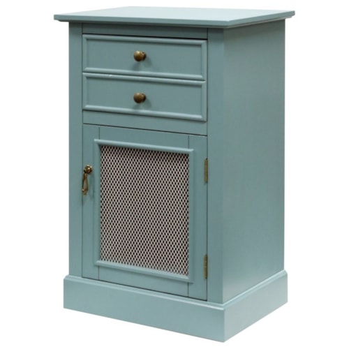 Seafoam Cabinet with Mesh Door and One Drawer