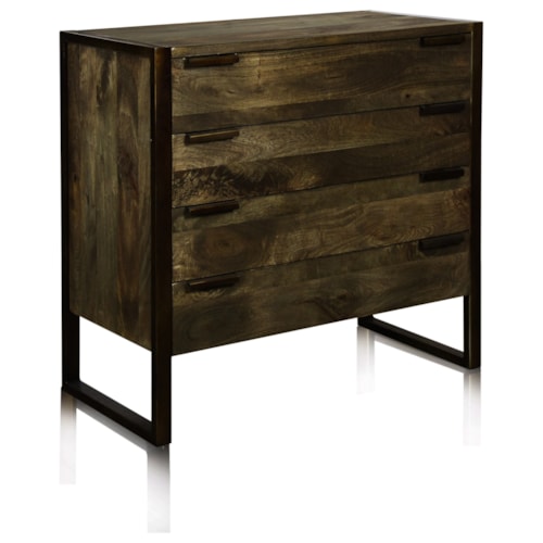 Mango Wood Cabinet with Four Drawers