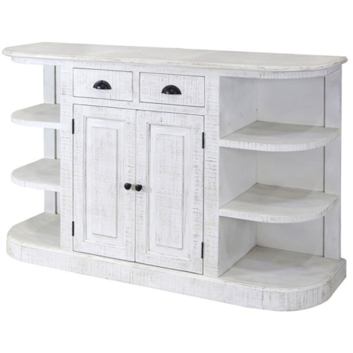 Ayden Vintage Farmhouse Cabinet with Open Shelving