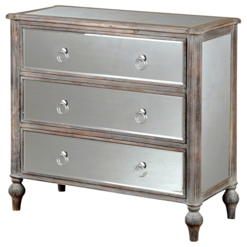 Mirrored 3 Drawer Chest