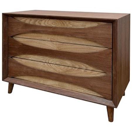 3 Drawer Walnut Chest