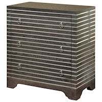 Contemporary 3 Drawer Chest with Mirror Inlay