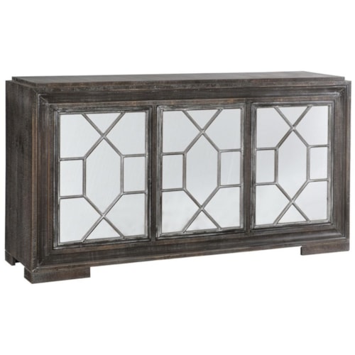 Hex Filigree Credenza with Mirror Doors