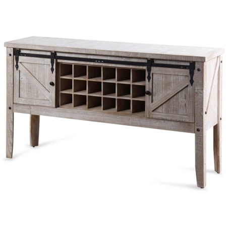 White Farmhouse Wine Storage Console