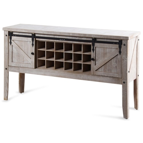 White Farmhouse Wine Storage Console