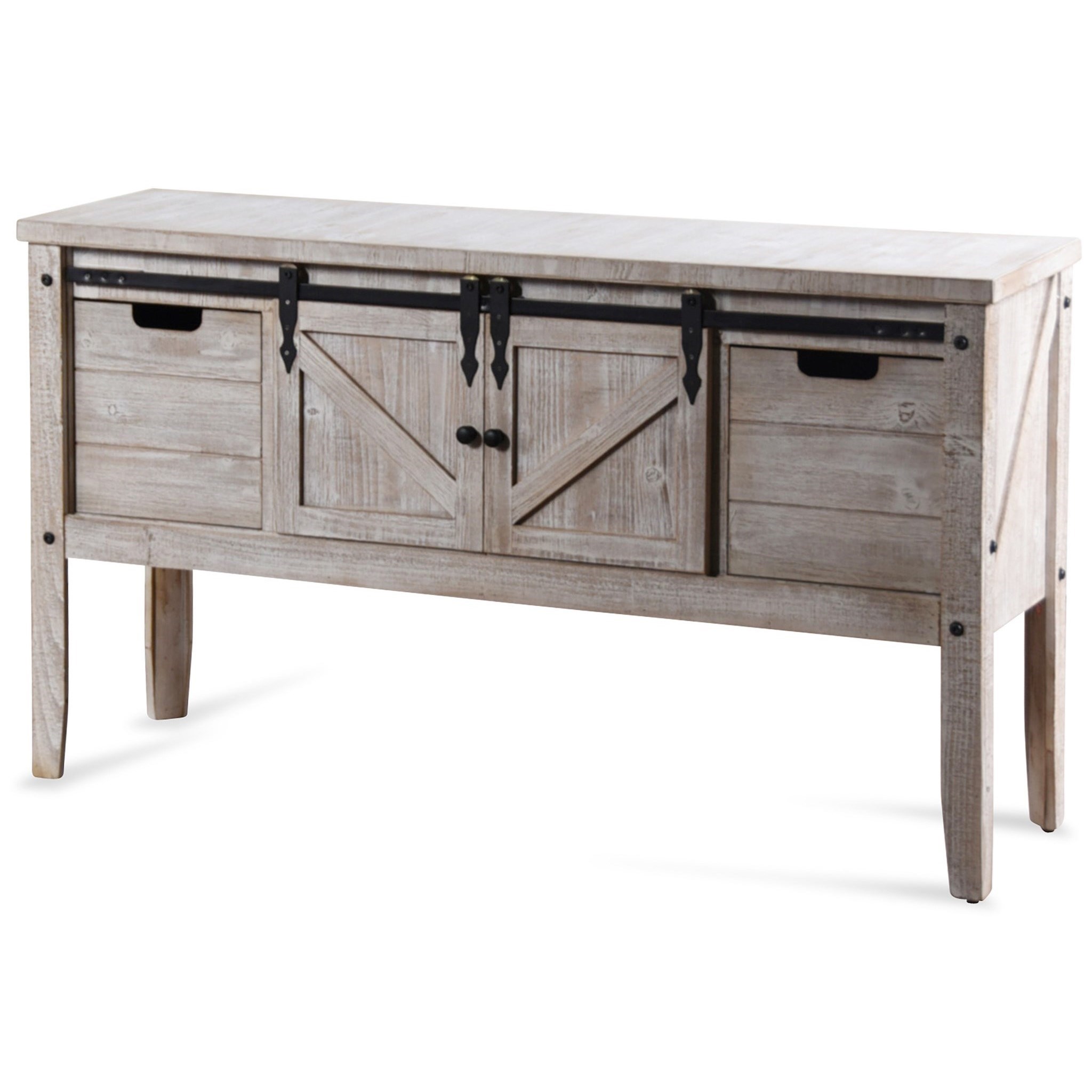 White Farmhouse Wine Storage Console