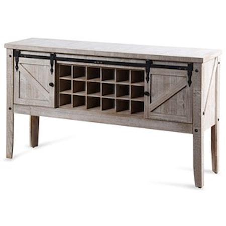 White Farmhouse Wine Storage Console
