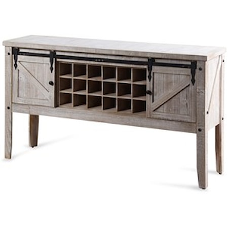 White Farmhouse Wine Storage Console