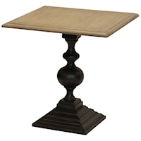 Square Pedestal Accent Table with Black Base
