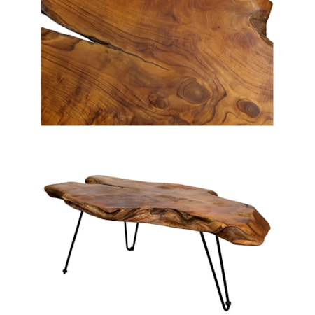 Badang Carving Natural Teak Coffee Table