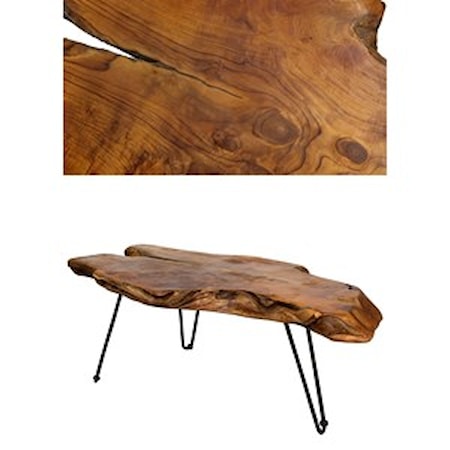 Badang Carving Natural Teak Coffee Table