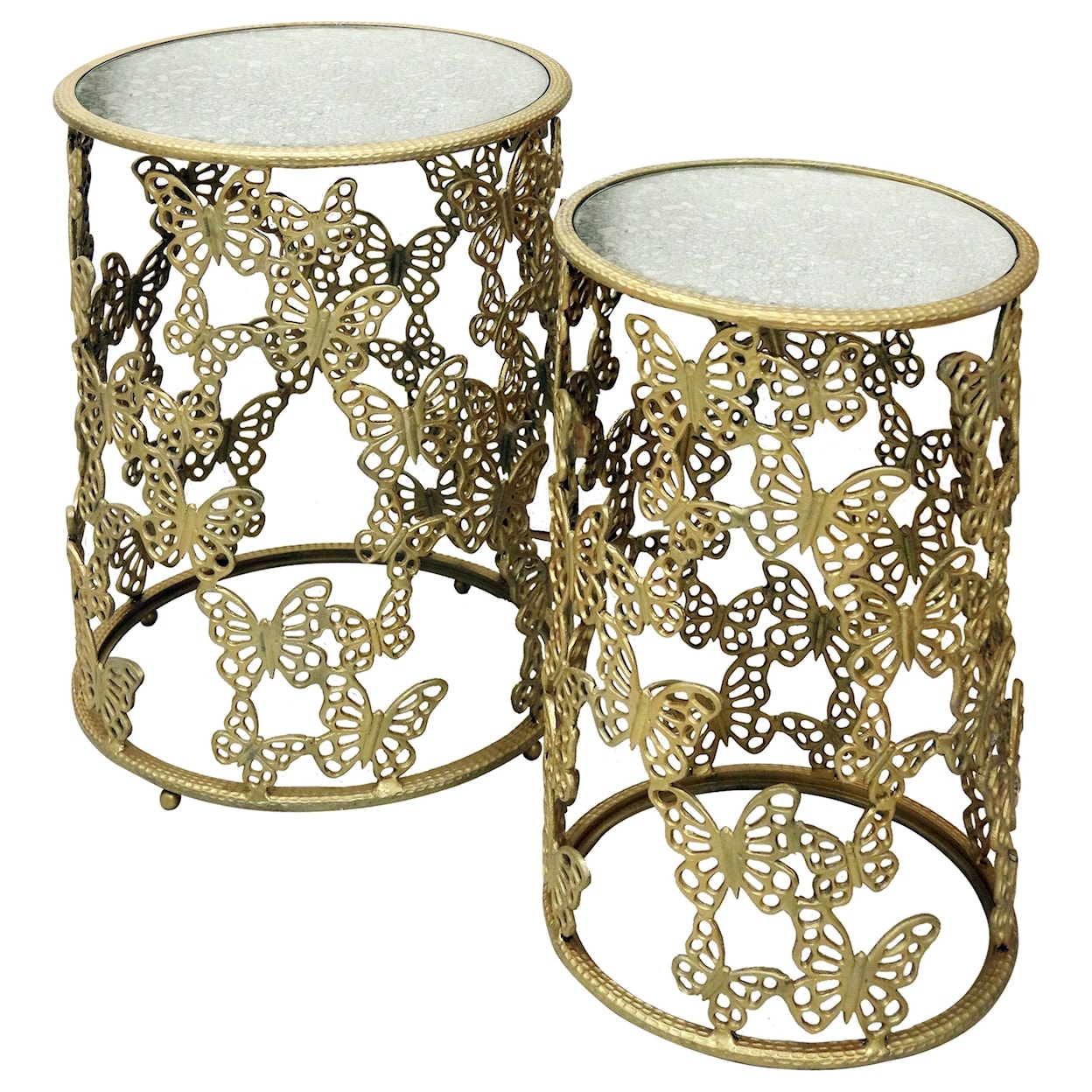 StyleCraft Occasional Tables Gold 2 Piece Round Nesting Table