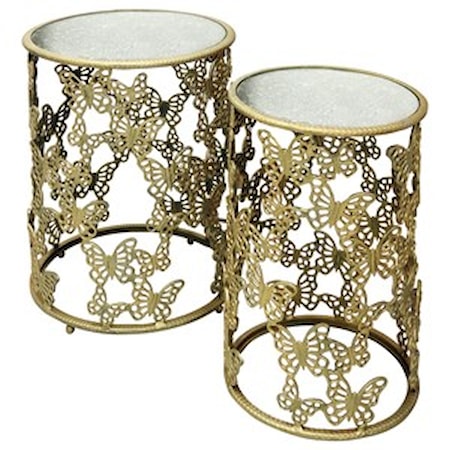 Gold 2 Piece Round Nesting Table