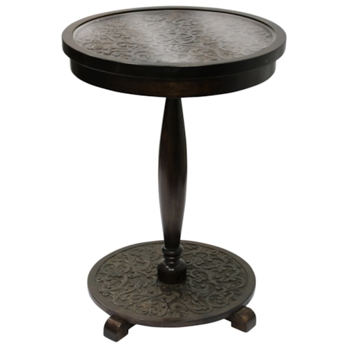 Round Pedestal Table with Glass Top