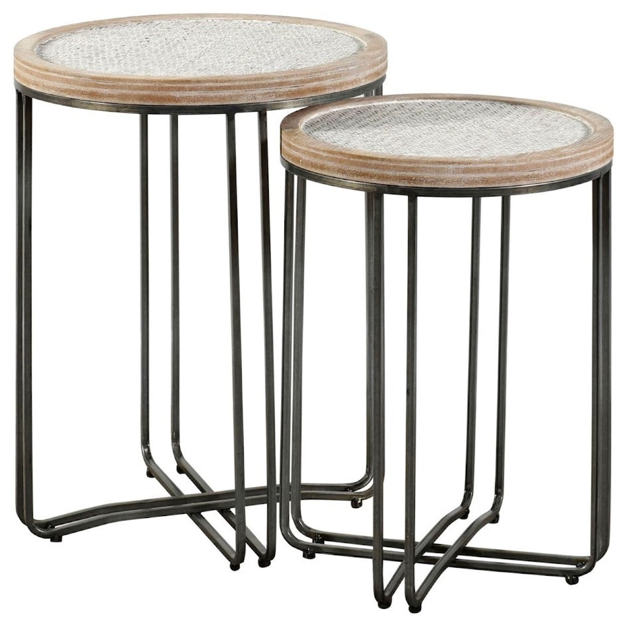 StyleCraft Occasional Tables Ryder Wood & Rattan Nesting Tables