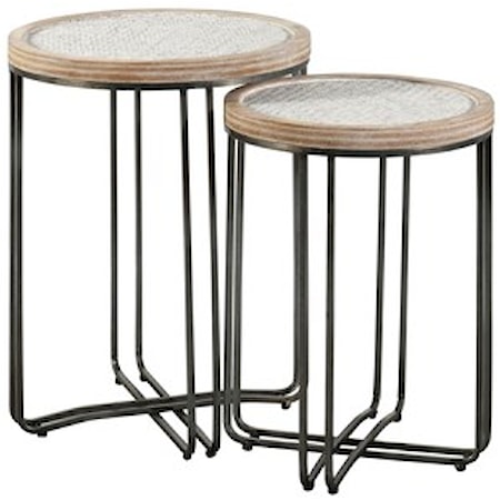 Ryder Wood &amp; Rattan Nesting Tables