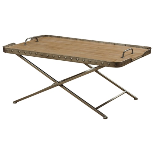 Folding Coffee Table with Removable Tray Top