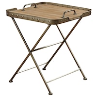 Folding Side Table with Removable Tray Top
