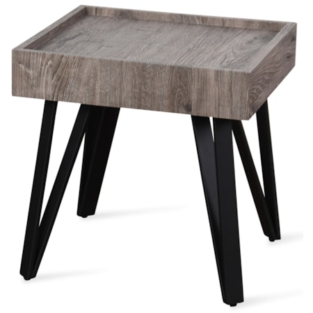 Grey Weathered Wooden Side Table