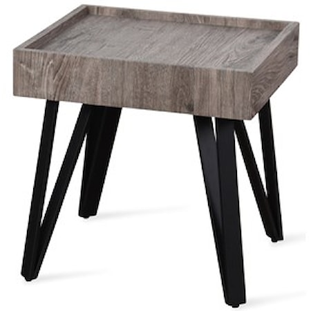 Grey Weathered Wooden Side Table