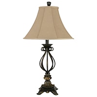 Aged Bronze Iron Table Lamp