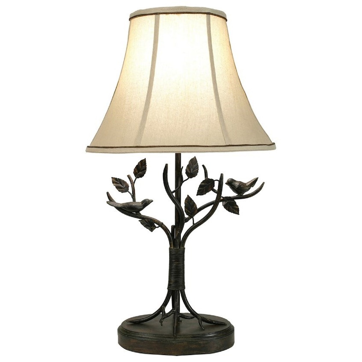 StyleCraft Lamps Iron Bird and Leaf Table Lamp