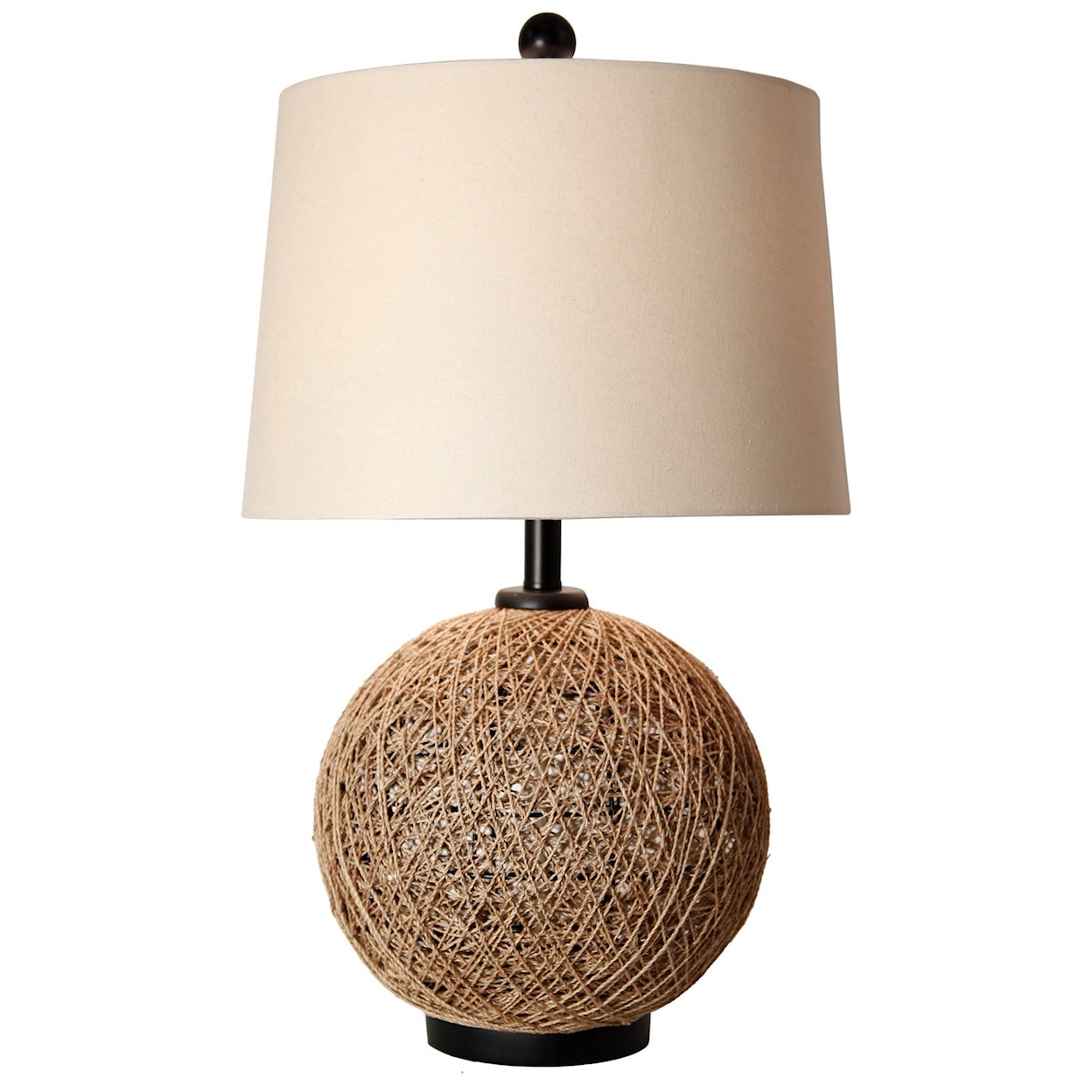 StyleCraft Lamps Woven Natural Rattan Ball Table Lamp