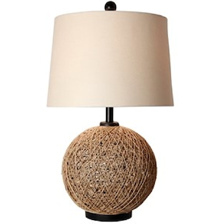 Woven Natural Rattan Ball Table Lamp