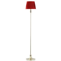 Dann Foley Lifestyle Polished Gold Metal Floor Lamp with Red Shade