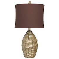 Table Lamp with Antique Gold Scalloped Finish