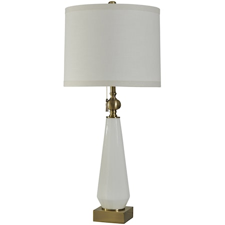 White Glass Table Lamp