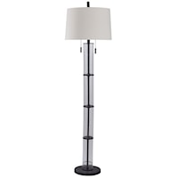 Troy Floor Lamp with Seeded Glass