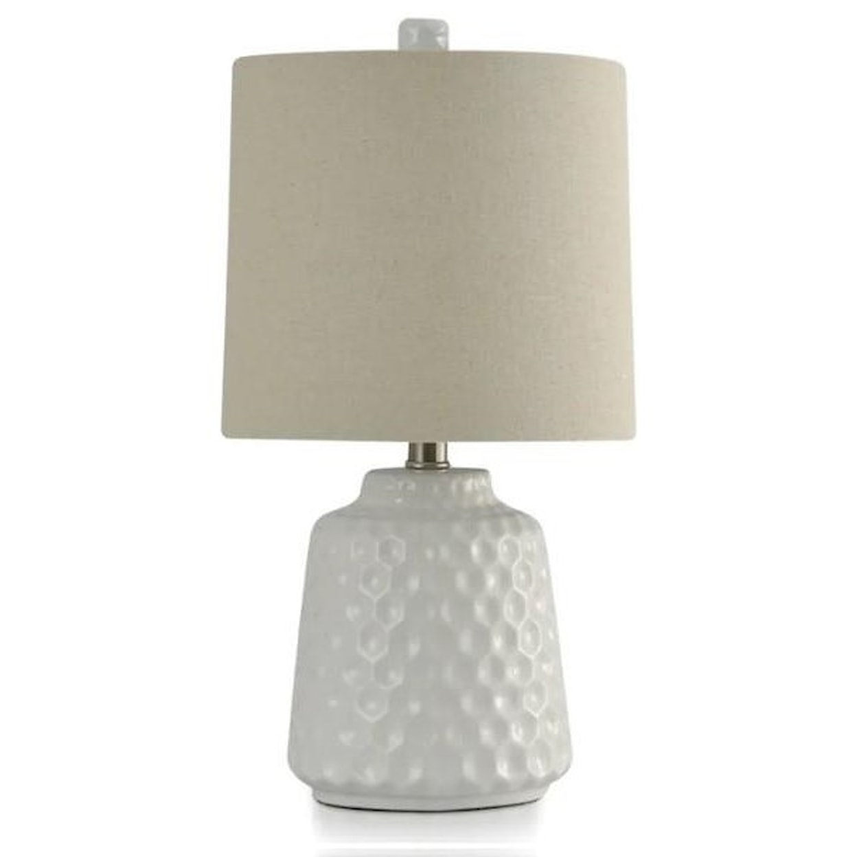 StyleCraft Lamps White Glaze Dimpled Ceramic Lamp