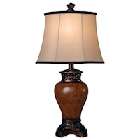 Bronze Table Lamp with Ivory Fabric Shade
