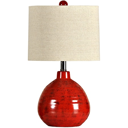 Accent Apple Red Ceramic Table Lamp