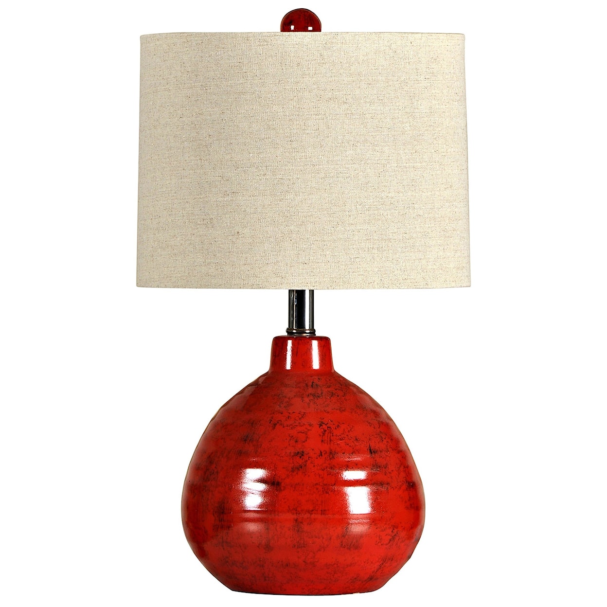 StyleCraft Lamps Accent Apple Red Ceramic Table Lamp